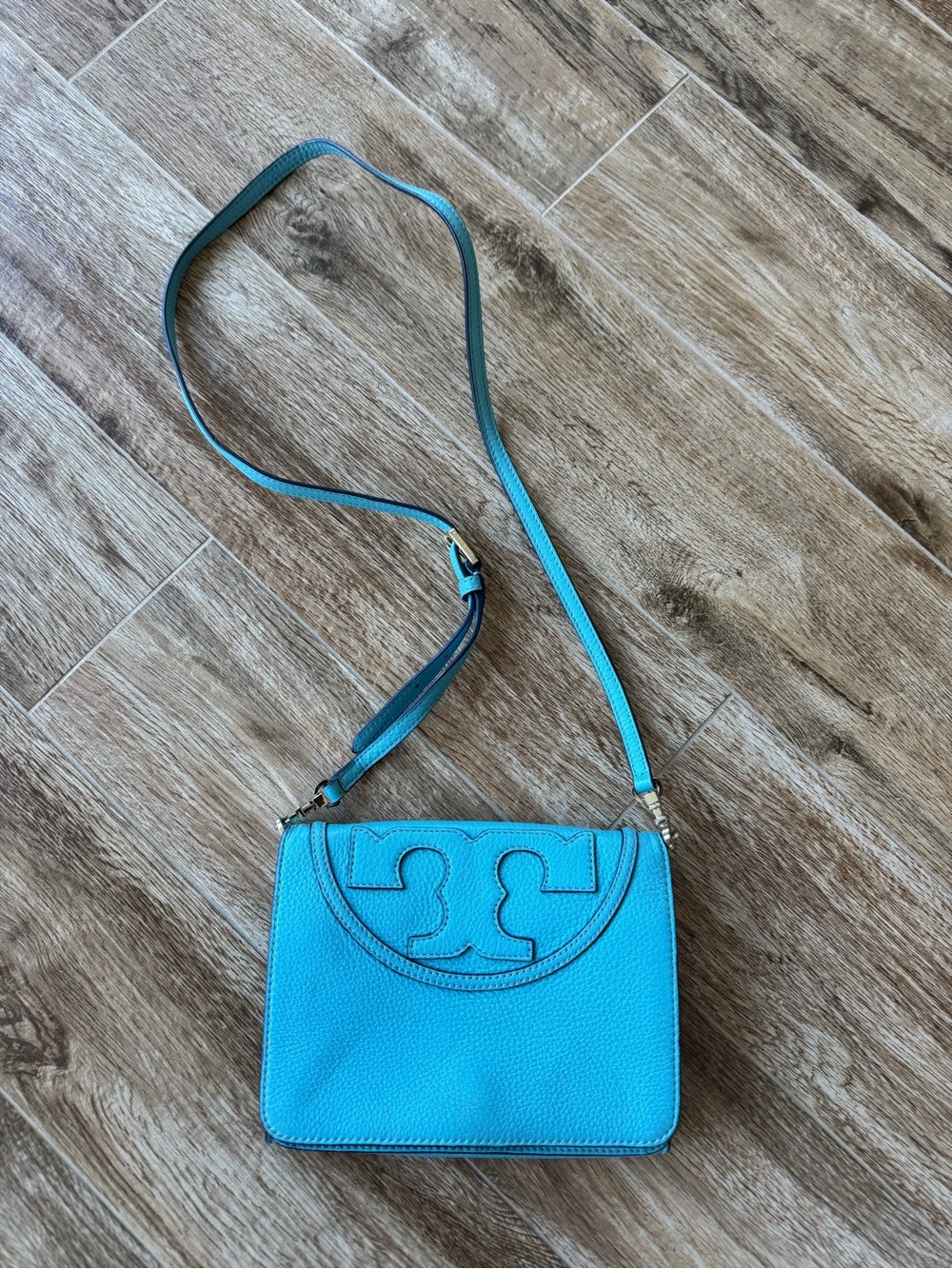 Tory Burch Turquoise Leather Crossbody Bag